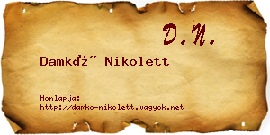 Damkó Nikolett névjegykártya