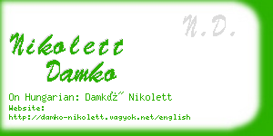 nikolett damko business card